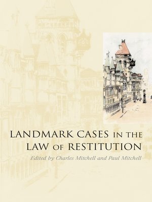 cover image of Landmark Cases in the Law of Restitution